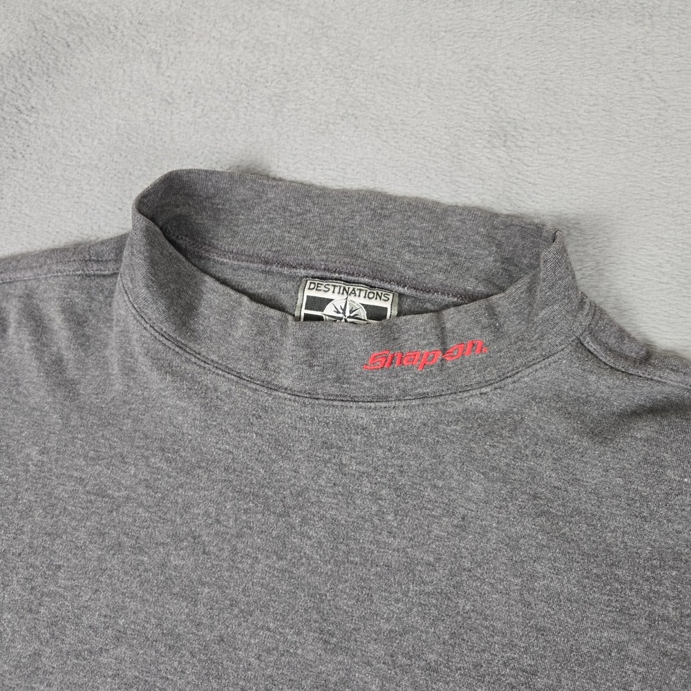 Snap On Tools Gray Shirt Mens 3XL Snap On Logo Mock Neck Long Sleeve‎ Sweatshirt
